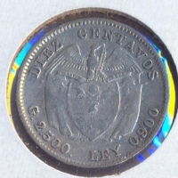 Колумбия 10 центавос 1913 година, гр.2,5 сребро, проба 900, снимка 1 - Нумизматика и бонистика - 36034425