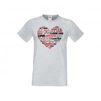 Мъжка тениска Свети Валентин Love Word Heart, снимка 3 - Тениски - 35715753
