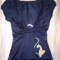Ефектна дамска блуза - ликра, снимка 2 - Тениски - 40955811