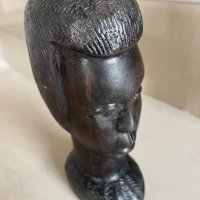 Глава абанос стара статуетка дървена, снимка 2 - Статуетки - 42704924