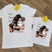 Еднакви тениски за майка и дете БЕЛИ на ПРОМОЦИЯ, снимка 8 - Тениски - 36062599