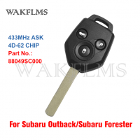 Неизрязан ключ Безключов дистанционен Fob 433MHz 4D62 Чип за Subaru 