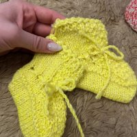 Бебешки плетени чорапки , снимка 1 - Бебешки чорапи - 39363679