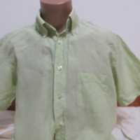 Мъжка риза с къс ръкав от лен Easy Wear, снимка 1 - Ризи - 36513483