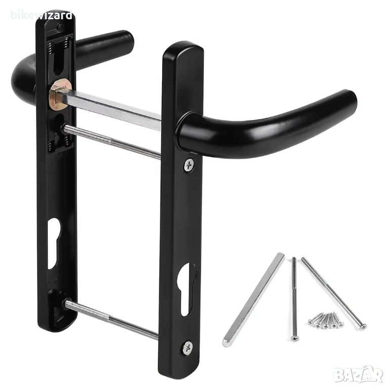 Комплект дръжки за врати SWAWIS 92мм с монтажни аксесоари за входни интериорни и вътрешни врати НОВО, снимка 1