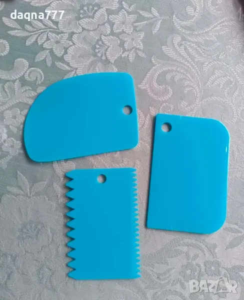 3 бр. комплект за изглаждане на торта, инструмент за изглаждане на глазура/ тесто/ торти, снимка 1