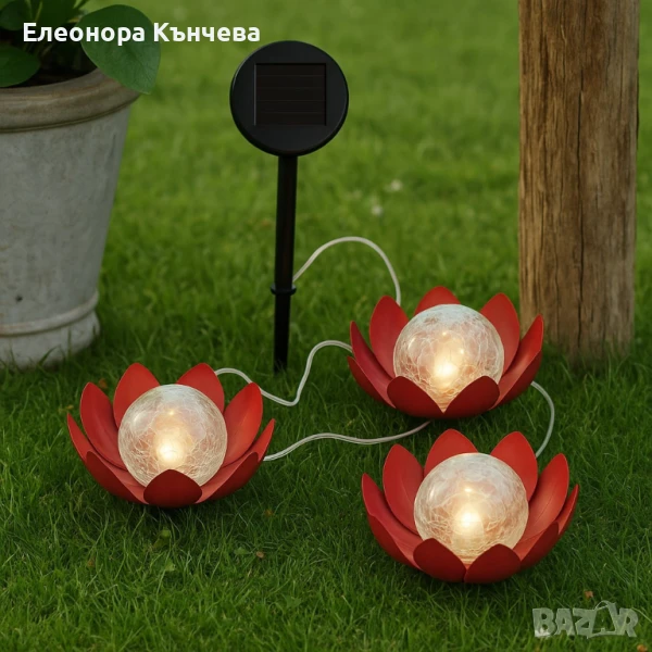LED соларни цветя, снимка 1