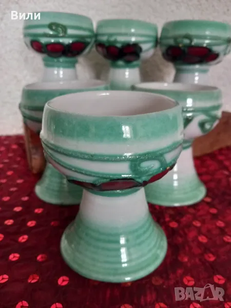 Керамични чаши за плодови салати и десерти, ръчно декорирани, снимка 1