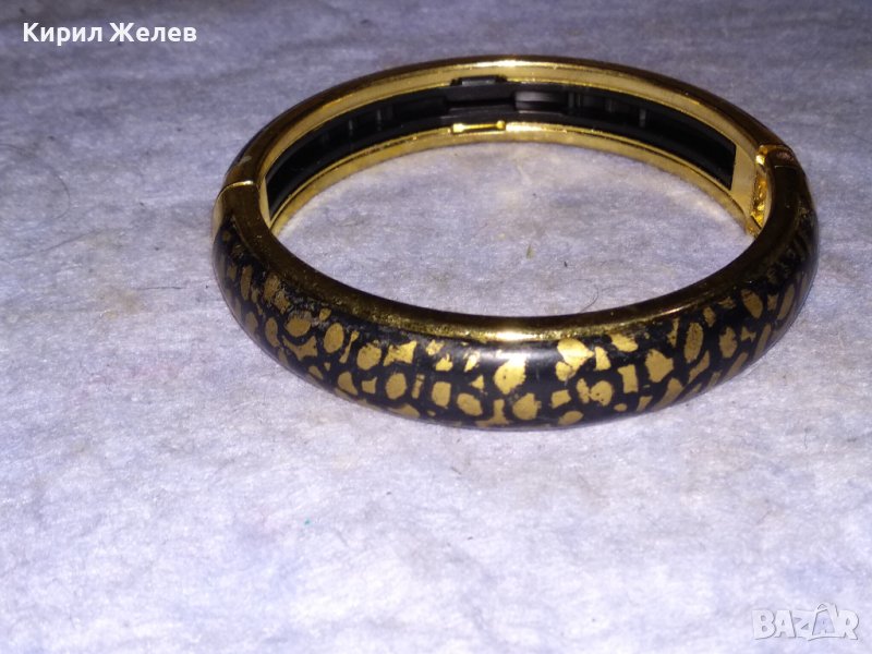 СТИЛНА МОДНА ДИЗАЙНЕРСКА ЗЛАТИСТА АРТ ГРИВНА СТОМАНЕНА РЪЧНО РИСУВАНА 38317, снимка 1