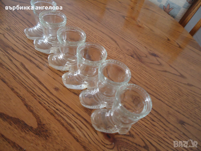 Стари германски чашки-ботуши за аперитив 6бр., снимка 1