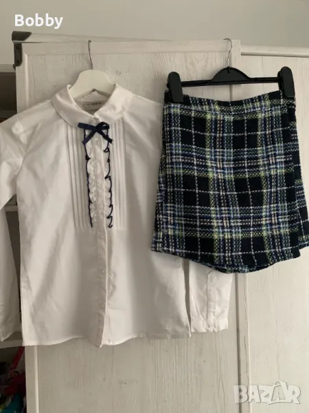 Официална риза с вълнена пола панталон 9-10 год., снимка 1