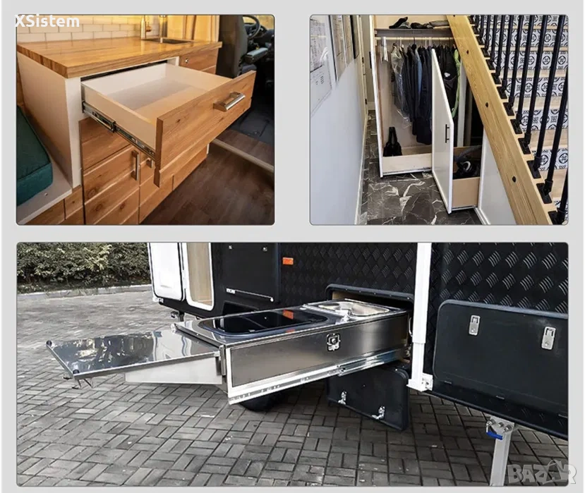 Телескопични водачи 950mm 120кг, снимка 1