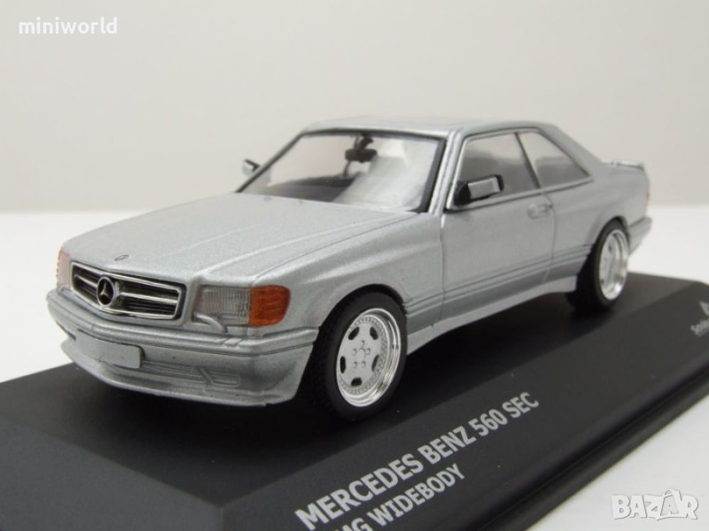 Mercedes 560 SEC AMG Widebody 1990 - мащаб 1:43 на Solido моделът е нов в PVC дисплей-кейс, снимка 1