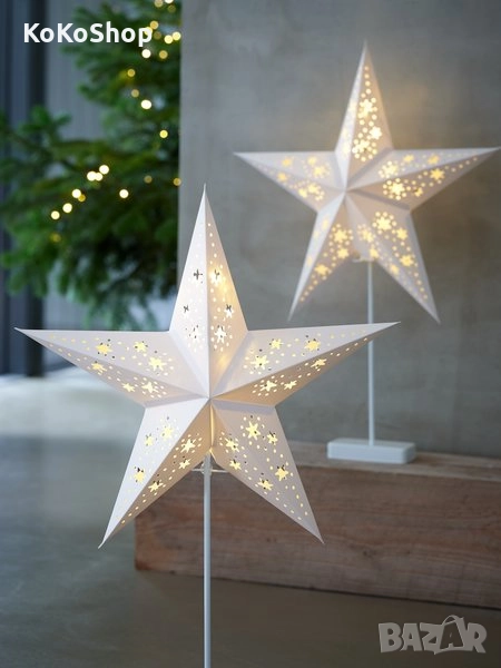Светеща коледна звезда-66 см./коледна декорация/коледна украса, снимка 1