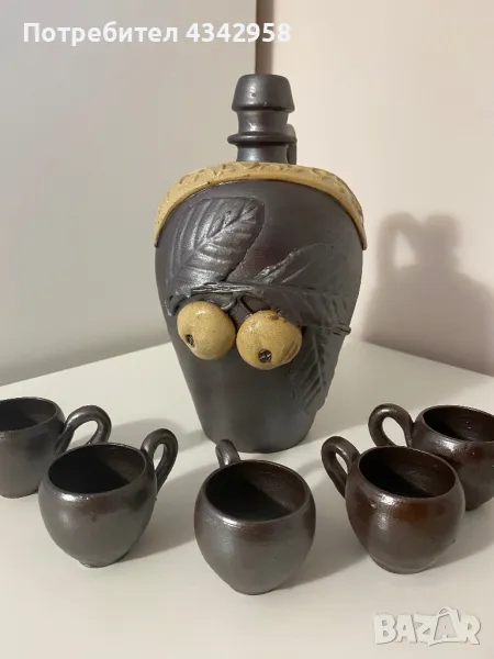 Vintage Trouville Calvados French Earthenware Figural Brandy Liquor Bottle 8", снимка 1