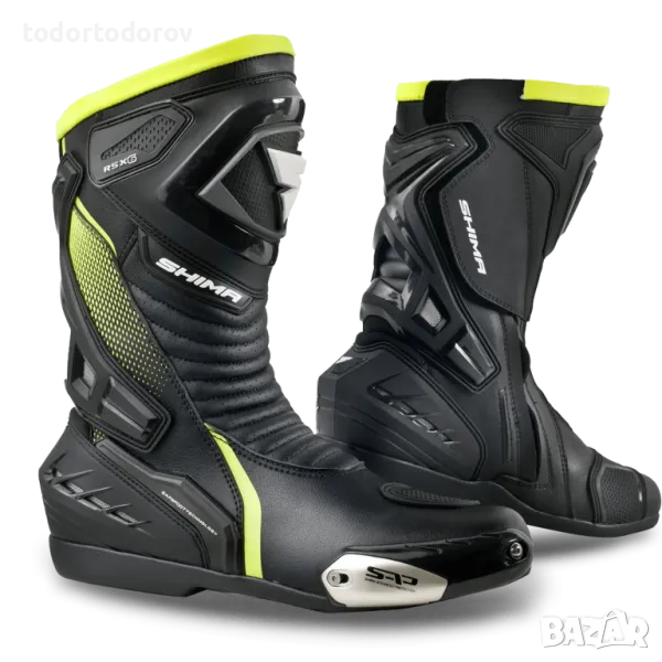 Топ Цена Мото ботуши SHIMA RS-6 FLUO,всички протектори,кожа,вентилация, снимка 1