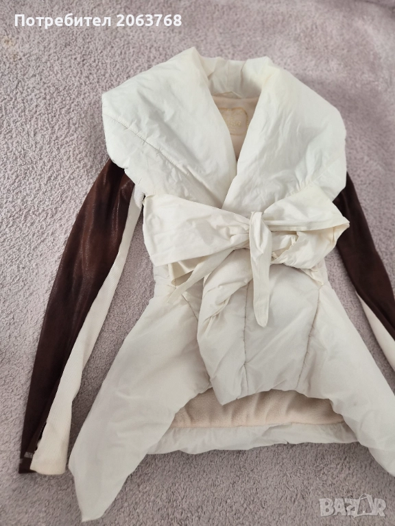 Бежово-бяло зимно яке, снимка 1