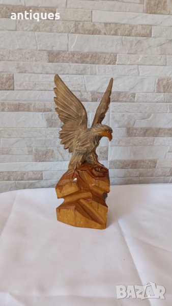Стара дървена фигура - Орел - дърворезба, снимка 1