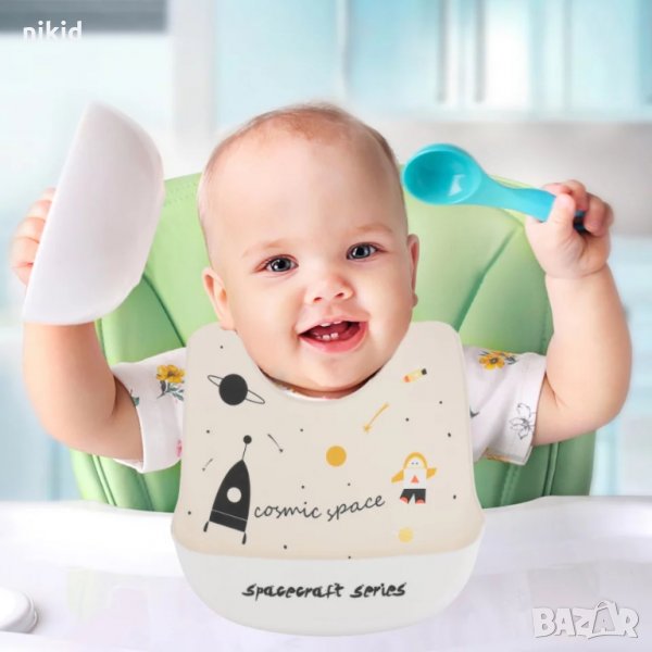 Силиконов Лигавник космос планети бебешки за бебе, снимка 1