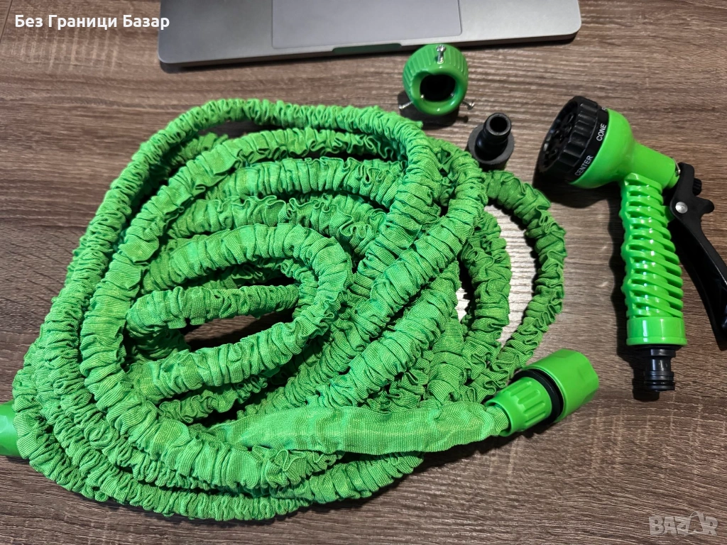 Нов Разтегателен градински маркуч с пистолет за пръскане за двор градина напояване, снимка 1