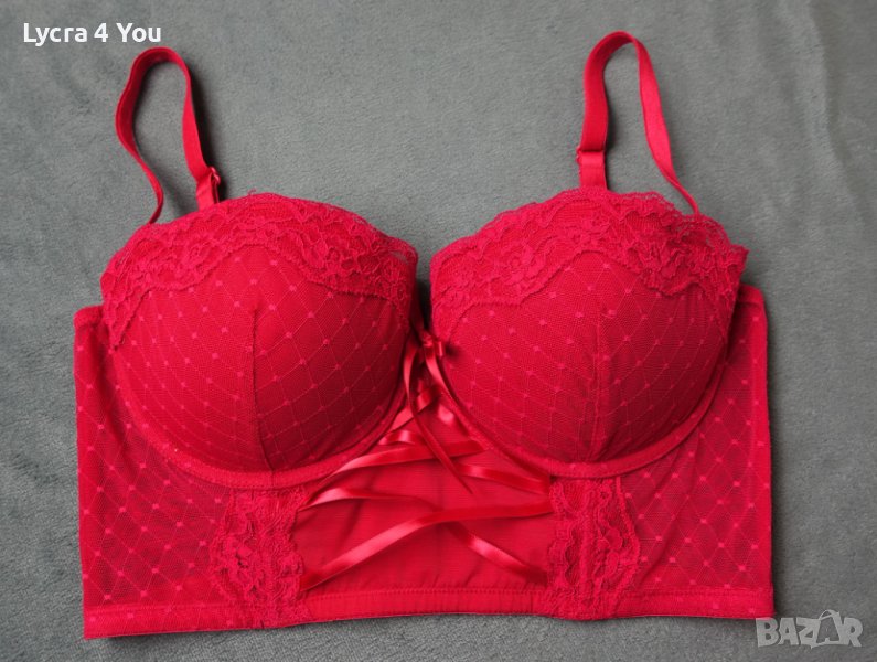 75 С размер червен къс корсет/топ/бюстие, снимка 1