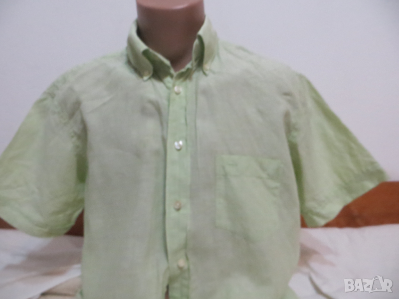 Мъжка риза с къс ръкав от лен Easy Wear, снимка 1