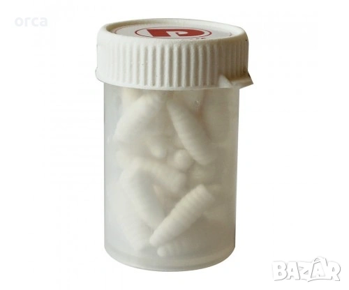 Изкуствени червеи DEJAN PLAST стръв бели и червени 30бр пак, снимка 1