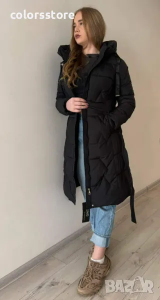 Дамско дълго зимно яке-черно IM61U, снимка 1