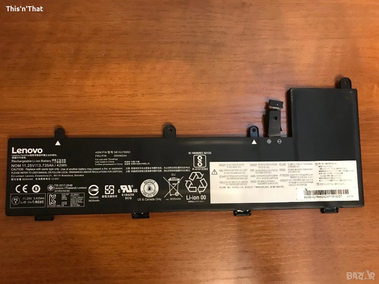 Оригинална Батерия за Lenovo ThinkPad, снимка 1