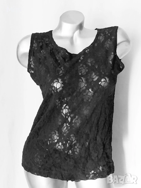 М Еластичен прозрачен, дантелен потник , снимка 1