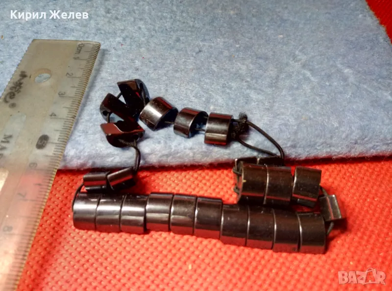 СТАРА ВИНТИДЖ АРТ СТИЛ ГРИВНА от ПОЛИРАН ХЕМАТИТ 16888, снимка 1