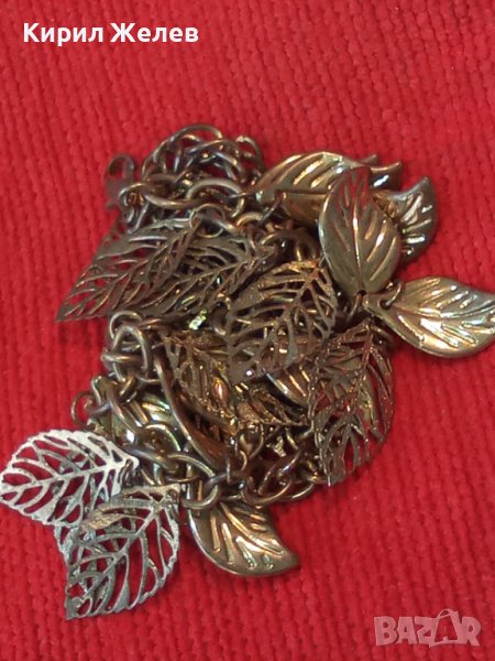 ПОЗЛАТЕНА ФЛОРАЛНА ОГЪРЛИЦА ЛИСТЕНЦА КОЛИЕ ГЕРДАН 23459, снимка 1