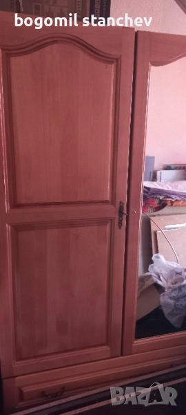 Гардероб масив дъб с 3 чекмеджета, снимка 1