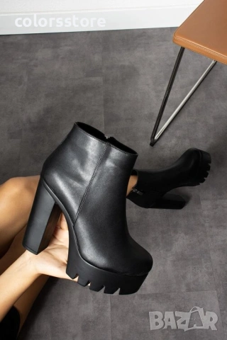 Боти на ток - черна кожа - NA100 , снимка 2 - Дамски боти - 35739318