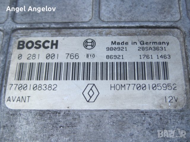 Компютър за RENAULT LAGUNA 1.9DTI ECU 0281001766 7700108382 7700114354, снимка 2 - Части - 42036336