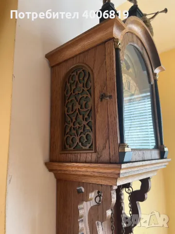 Античен стенен-Фризийски  часовник,дъб- 1950-1960г.с махало, снимка 4 - Стенни часовници - 49113713