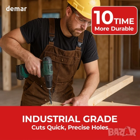 Комплект свредла за дърво Keewaki Auger – 8 броя с шестостенна опашка,дължина 155мм,от 10мм до 32мм, снимка 7 - Други инструменти - 51733003