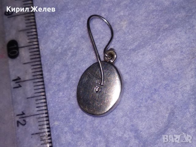 СКЪПОЦЕННА СРЕБЪРНА АРТ НУВО СТИЛ АНГЛИЙСКА ОБЕЦА СРЕБРО 925 с ПРЕКРАСЕН ШЛИФОВАН ОПАЛ 38691, снимка 15 - Обеци - 41730336