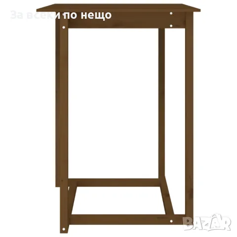 Бар маса, меденокафява, 80x80x110 см, борово дърво масив, снимка 3 - Маси - 48351417