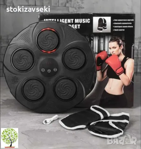 Бокс машина музикална със светлина ,5 мишени, ръкавици, снимка 1