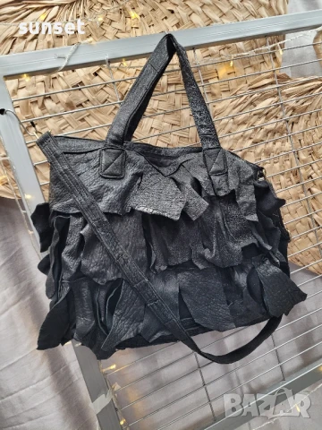 ЕСТЕСТВЕНА кожа голяма чанта рошава, ЕКСТРАВАГАНТНА!, снимка 14 - Чанти - 50655059