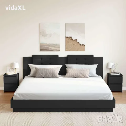 vidaXL Нощни шкафчета, 2 бр, черни, 30x30x40 см, инженерно дърво, снимка 2 - Шкафове - 56147698