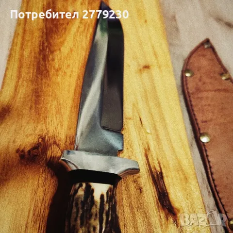Ловен масивен нож с дръжка от еленов рог. Нов!, снимка 16 - Ножове - 49910145