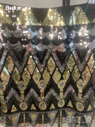 Пола с маниста и паети универсален размер , снимка 4 - Поли - 50739048