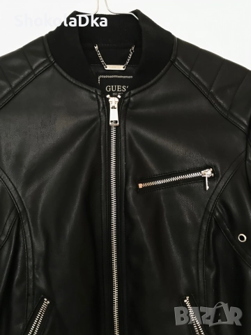 Кожено яке Guess XS, снимка 2 - Якета - 51717503