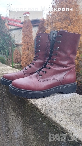 Дамски боти Geox - 40номер, естествена кожа, бордо