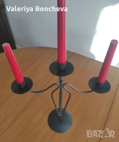 Черен метален свещник , снимка 4 - Колекции - 53031419