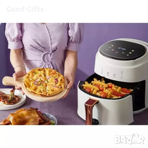 8 литра Air Fryer - Уред за здравословно готвене с горещ въздух , 1400 W, Тъч скрийн управление, снимка 6 - Фритюрници - 40839590