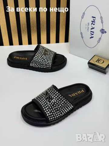 Prada Дамски Чехли С Кристали Прада Код SEM-192, снимка 6 - Чехли - 55770605