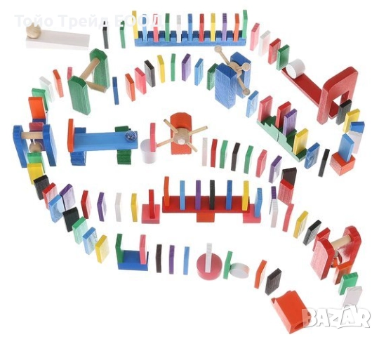 Дървено домино-407 елемента, снимка 2 - Образователни игри - 52671512